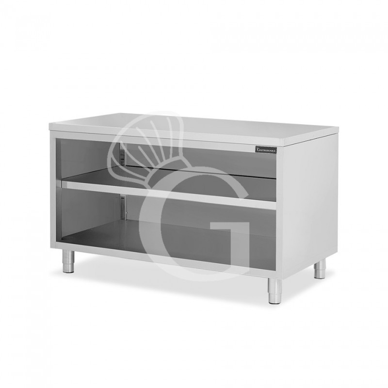 Tavolo a giorno in acciaio inox con 2 ripiani L 1700 mm x P 600 mm x H 850 mm Tavolo a giorno in acciaio inox con 2 ripiani L 1700 mm x P 600 mm x H 850 mm