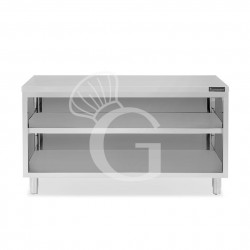 Tavolo a giorno in acciaio inox con 2 ripiani L 1800 mm x P 600 mm x H 850 mm