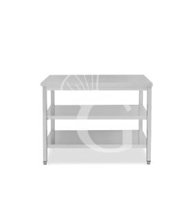 Tavolo inox 2 ripiani L 1000 mm x P 600 mm x H 865 mm