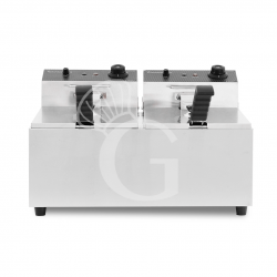 Friggitrice elettrica da banco 2 vasche 8+8 LT potenza 2,8+2,8 KW Monofase