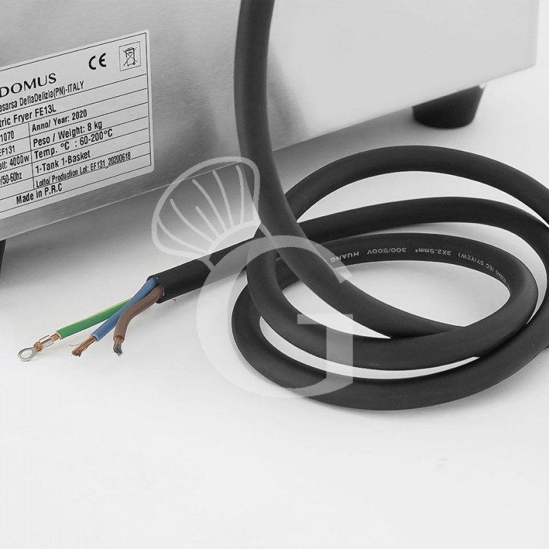 Friggitrice elettrica da banco con rubinetto 1 vasca 13 LT potenza 4 KW Monofase