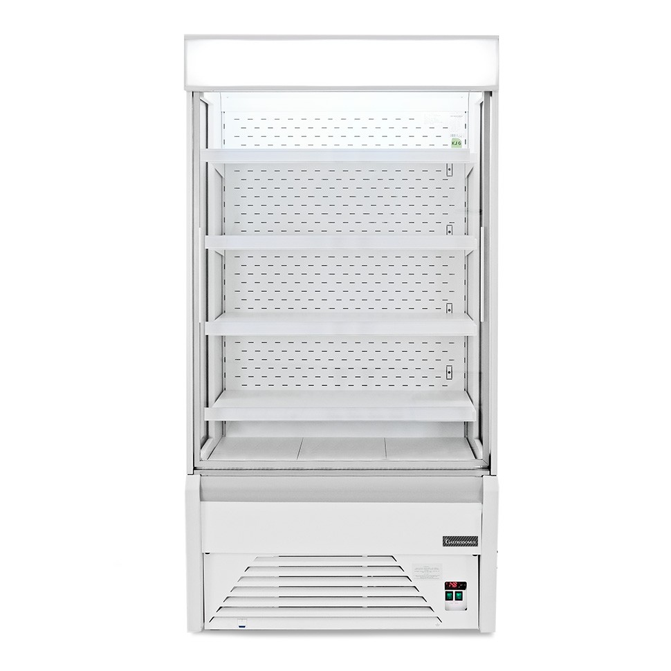 Murale espositivo ventilato Ettore con tenda notte Temperatura +1°/+10°C L 1020 mm