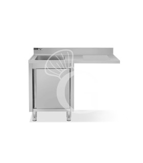 Lavello armadiato vano lavastoviglie,1 vasca,gocciolatoio destra,L1200xP700xH965mm - con foro rubinetto Ø 32 mm