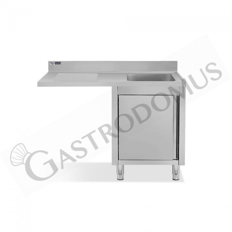 Lavello armadiato vano lavastoviglie,1 vasca,gocciolatoio sinistra,L1200xP700xH965mm - con foro rubinetto Ø 32 mm Lavello armadiato vano lavastoviglie,1 vasca,gocciolatoio sinistra,L1200xP700xH965mm - con foro rubinetto Ø 32 mm