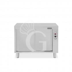 Tavolo caldo in acciaio inox con porte scorrevoli, L 1100 mm x P 600 mm x H 850 mm