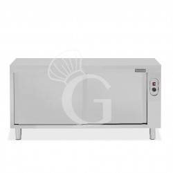 Tavolo caldo in acciaio inox con porte scorrevoli, L 2000 mm x P 700 mm x H 850 mm