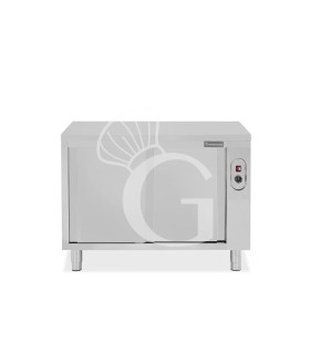 Tavolo caldo passante in acciaio inox con porte scorrevoli, L 1000 mm x P 600 mm x H 850 mm