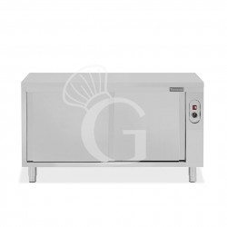 Tavolo caldo passante in acciaio inox con porte scorrevoli, L 1700 mm x P 700 mm x H 850 mm