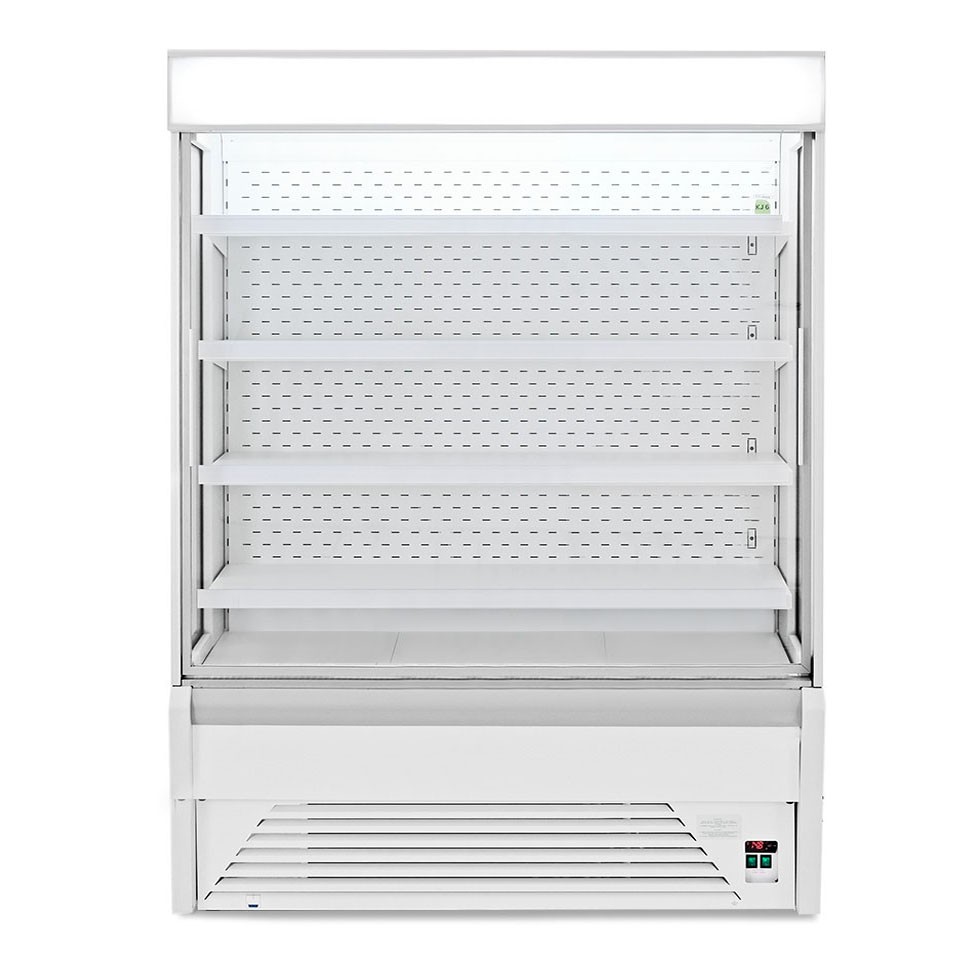 Murale espositivo ventilato Ettore con tenda notte Temperatura +1°/+10°C L 2560 mm