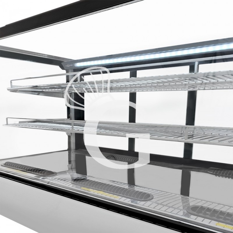 Espositore refrigerato da banco ventilato 200 LT luce interna a LED L 1210 mm x P 565 mm x H 675 mm