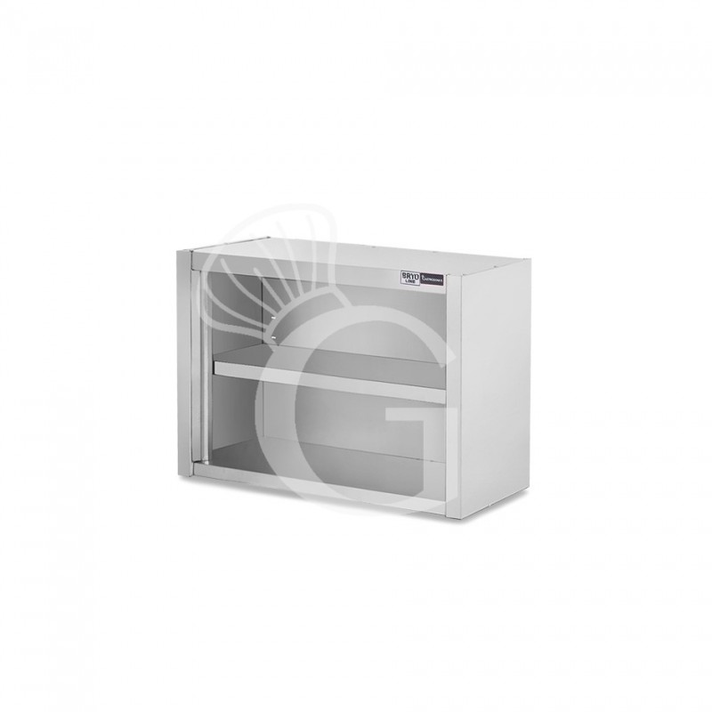 Pensile inox a giorno con 1 ripiano, L 600 mm x P 400 mm x H 650 mm
