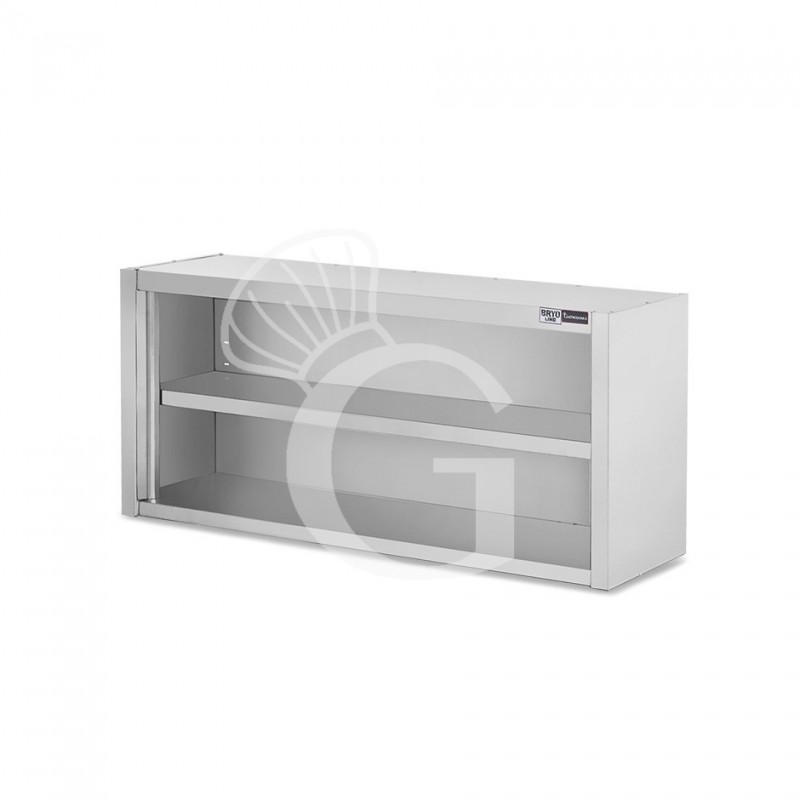 Pensile inox a giorno con 1 ripiano, L 1400 mm x P 400 mm x H 650 mm