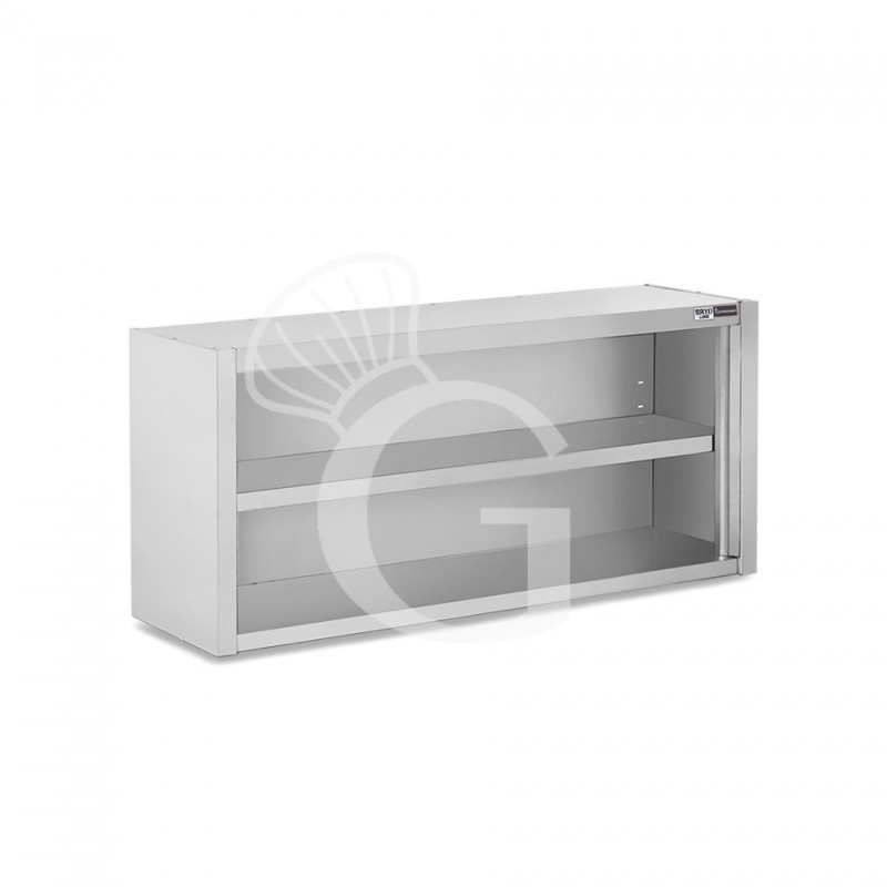 Pensile inox a giorno con 1 ripiano, L 1400 mm x P 400 mm x H 650 mm