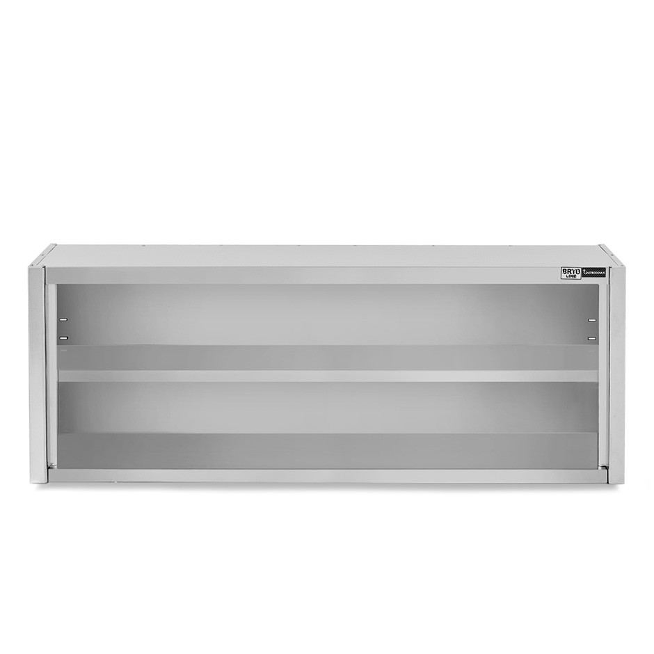 Pensile inox a giorno con 1 ripiano, L 2000 mm x P 400 mm x H 650 mm