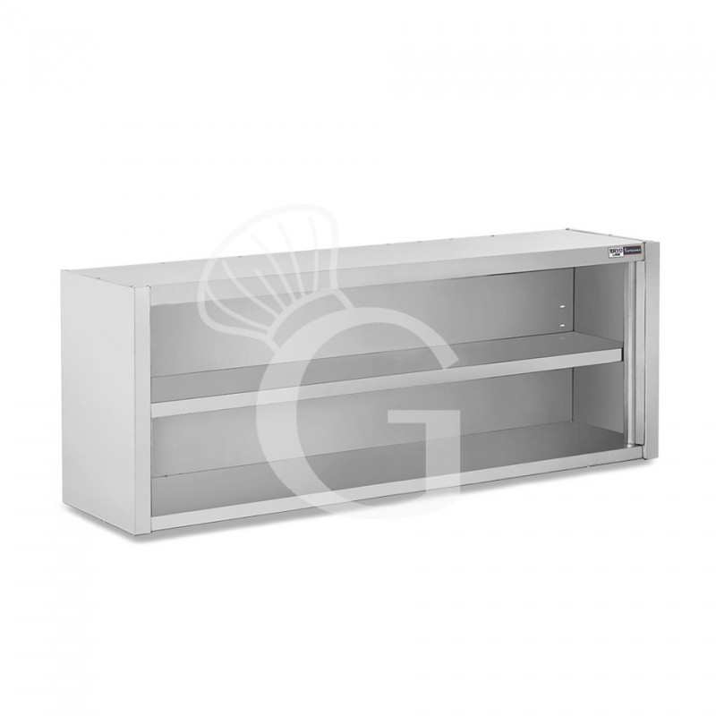 Pensile inox a giorno con 1 ripiano, L 2000 mm x P 400 mm x H 650 mm