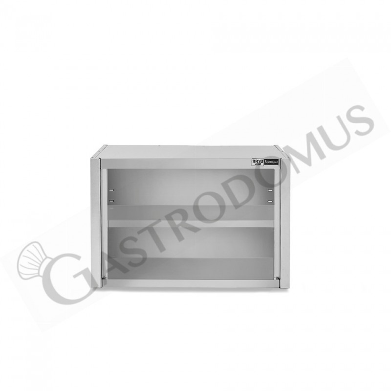 Pensile inox a giorno con 1 ripiano, L 700 mm x P 400 mm x H 660 mm Pensile inox a giorno con 1 ripiano, L 700 mm x P 400 mm x H 660 mm