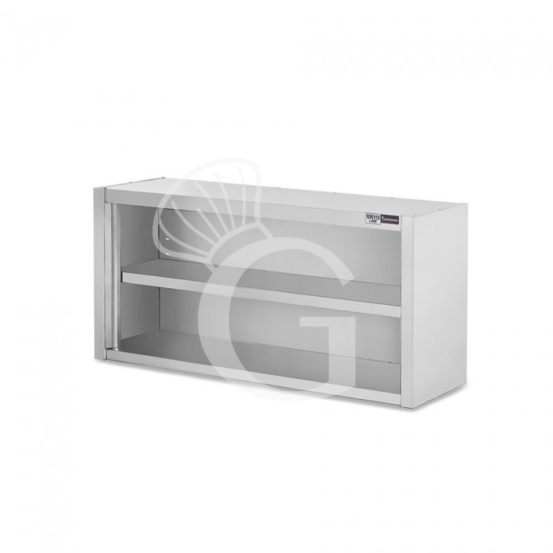 Pensile inox a giorno con 1 ripiano, L 1100 mm x P 400 mm x H 660 mm
