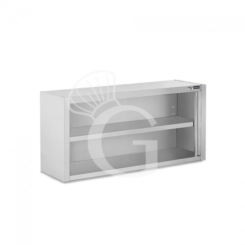 Pensile inox a giorno con 1 ripiano, L 1100 mm x P 400 mm x H 660 mm