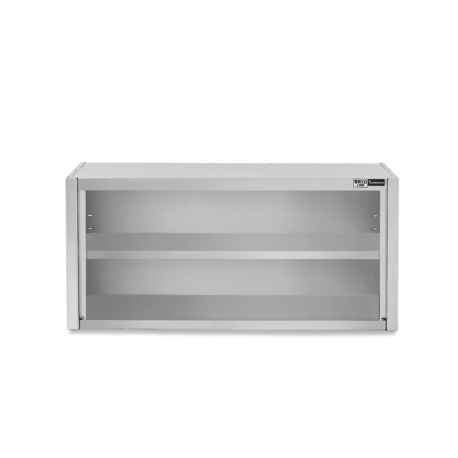 Pensile inox a giorno con 1 ripiano, L 1300 mm x P 400 mm x H 660 mm
