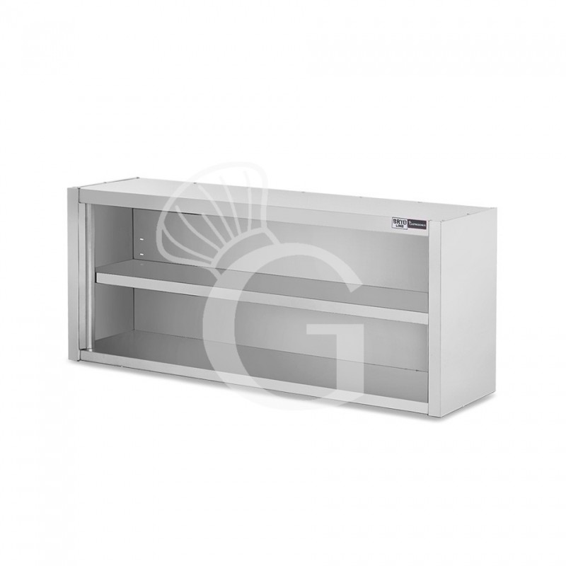 Pensile inox a giorno  con 1 ripiano, L 1800 mm x P 400 mm x H 650 mm