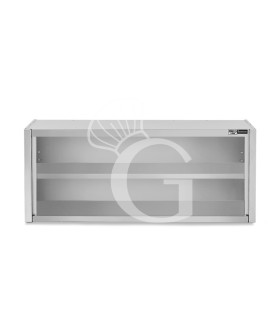 Pensile inox a giorno  con 1 ripiano, L 1800 mm x P 400 mm x H 650 mm