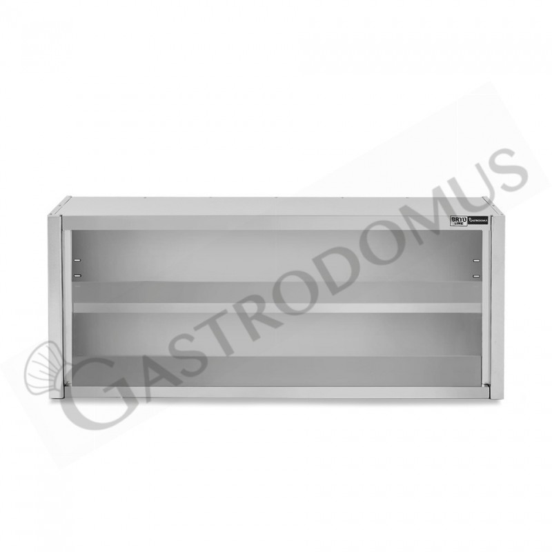 Pensile inox a giorno con 1 ripiano, L 1800 mm x P 400 mm x H 650 mm Pensile inox a giorno con 1 ripiano, L 1800 mm x P 400 mm x H 650 mm