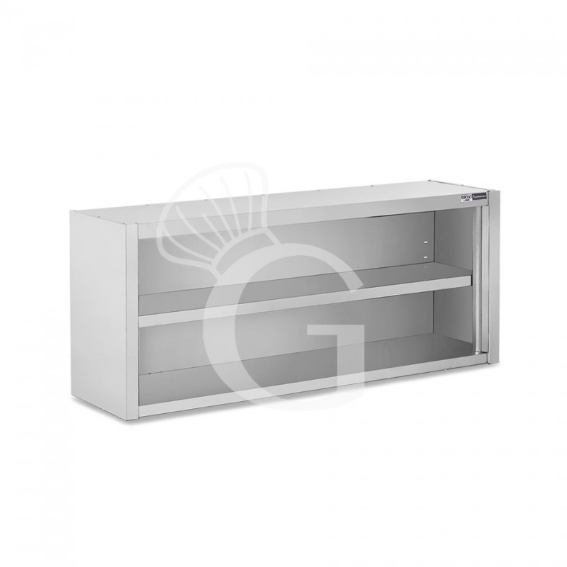 Pensile inox a giorno  con 1 ripiano, L 1800 mm x P 400 mm x H 650 mm
