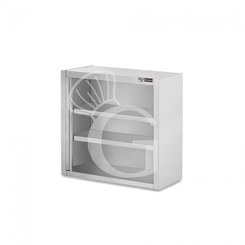 Pensile inox a giorno con 2 ripiani, L 700 mm x P 400 mm x H 1000 mm