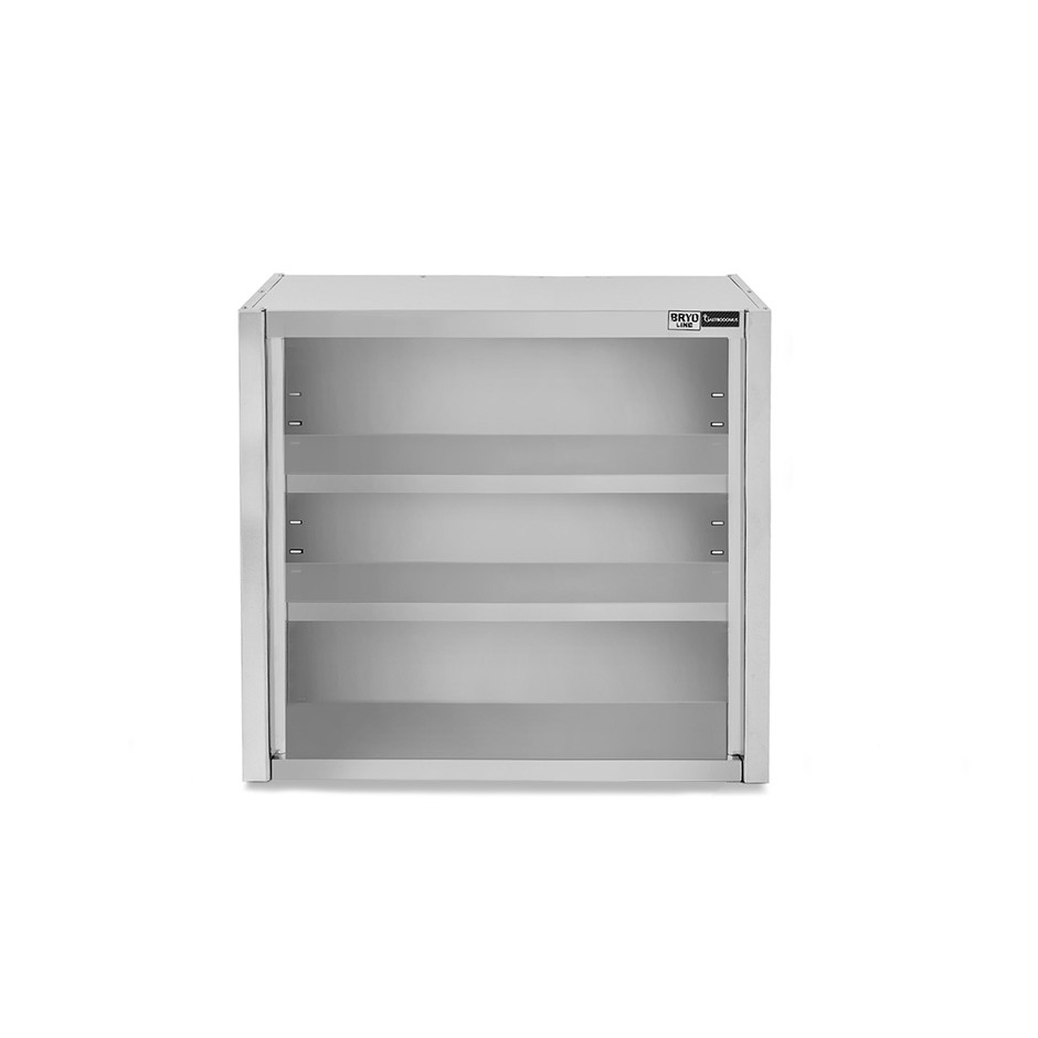 Pensile inox a giorno con 2 ripiani, L 700 mm x P 400 mm x H 1000 mm