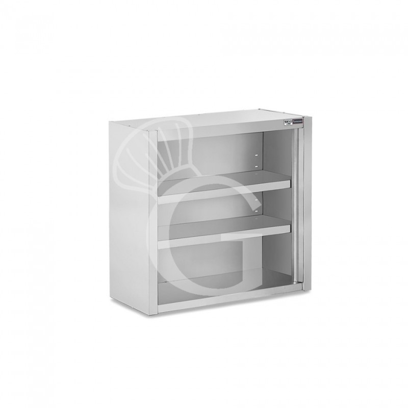 Pensile inox a giorno con 2 ripiani, L 700 mm x P 400 mm x H 1000 mm