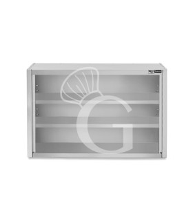 Pensile inox a giorno con 2 ripiani, L 1100 mm x P 400 mm x H 1000 mm