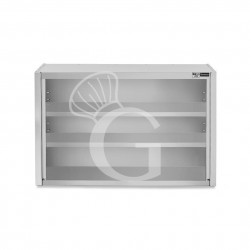 Pensile inox a giorno con 2 ripiani, L 1200 mm x P 400 mm x H 1000 mm