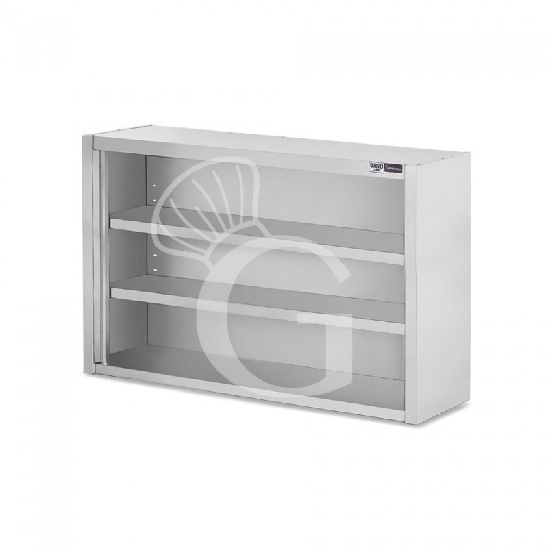 Pensile inox a giorno con 2 ripiani, L 1400 mm x P 400 mm x H 1000 mm