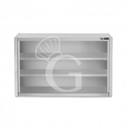 Pensile inox a giorno con 2 ripiani, L 1500 mm x P 400 mm x H 1000 mm