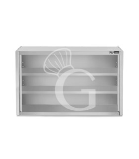 Pensile inox a giorno con 2 ripiani, L 1600 mm x P 400 mm x H 1000 mm