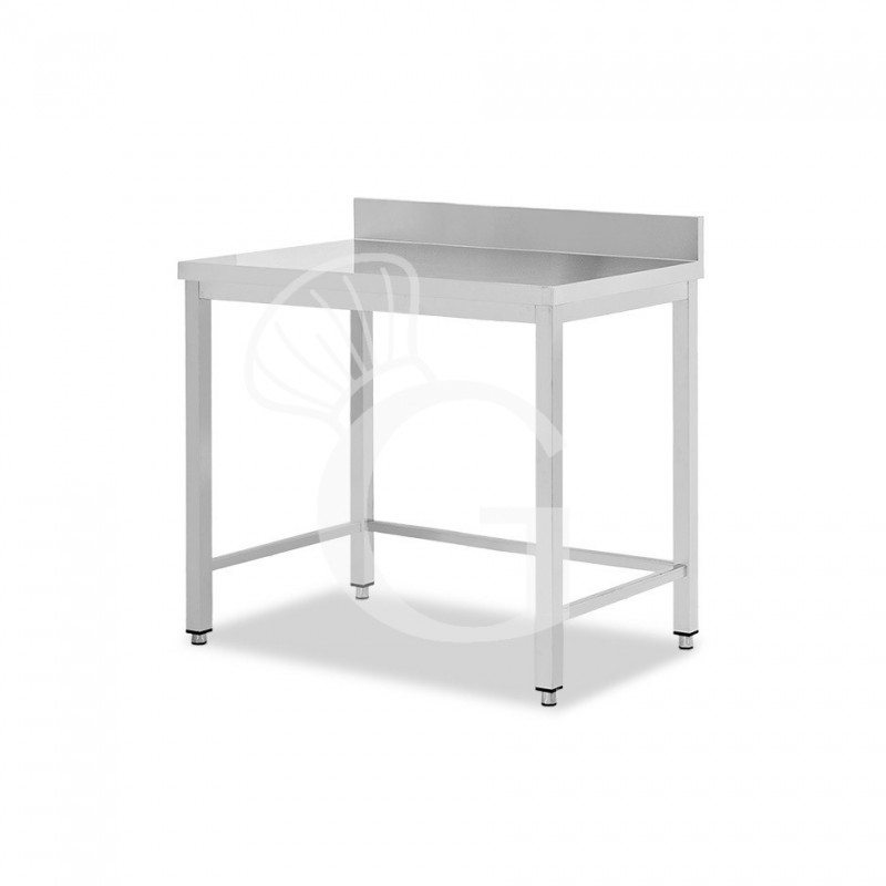 Tavolo inox con alzatina L 600 mm x P 600 mm x H 950 mm