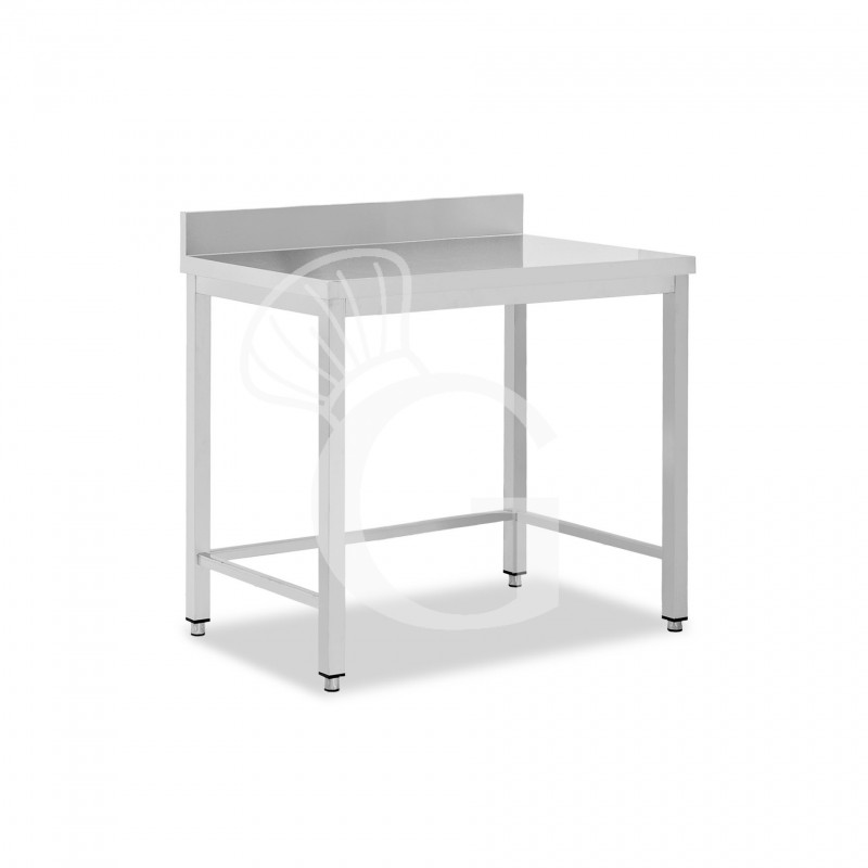 Tavolo inox con alzatina L 600 mm x P 600 mm x H 950 mm