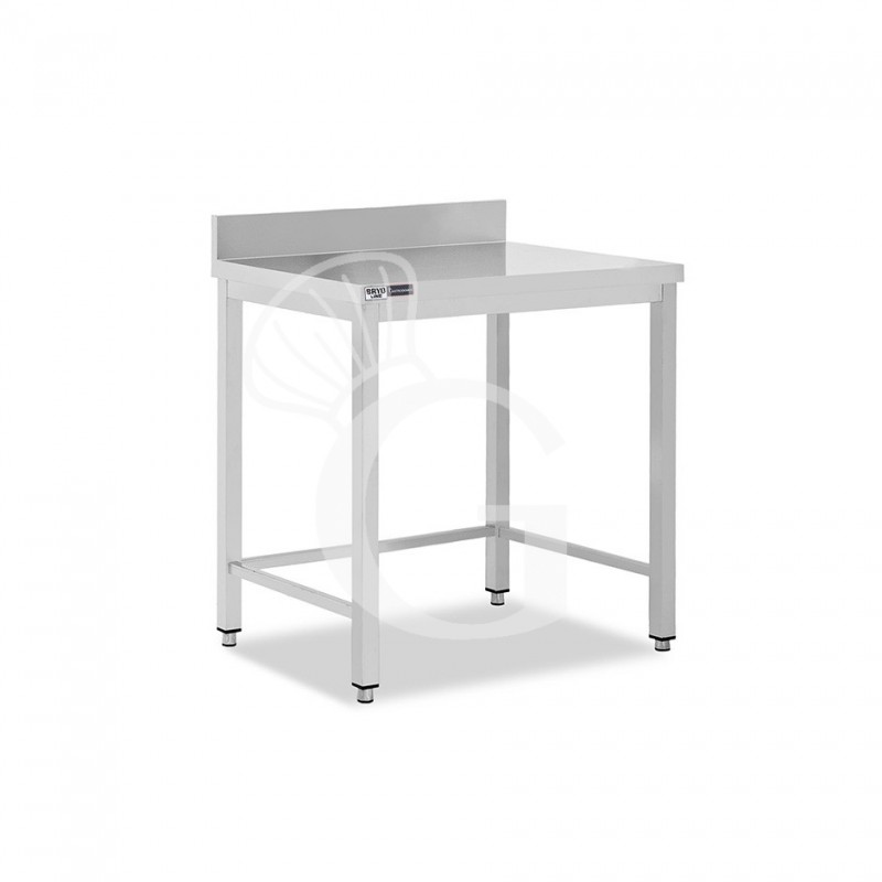 Tavolo inox con alzatina L 400 mm x P 700 mm x H 965 mm