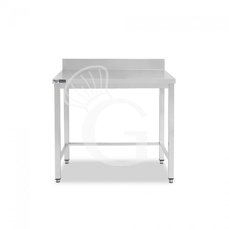 Tavolo inox con alzatina L 600 mm x P 600 mm x H 965 mm