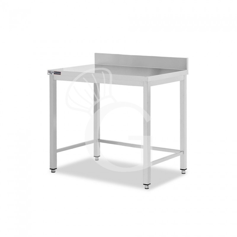 Tavolo inox con alzatina L 600 mm x P 700 mm x H 965 mm