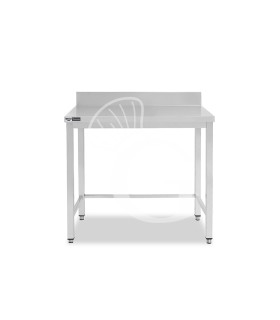 Tavolo inox con alzatina L 600 mm x P 700 mm x H 965 mm
