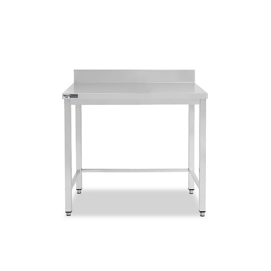 Tavolo inox con alzatina L 700 mm x P 700 mm x H 965 mm