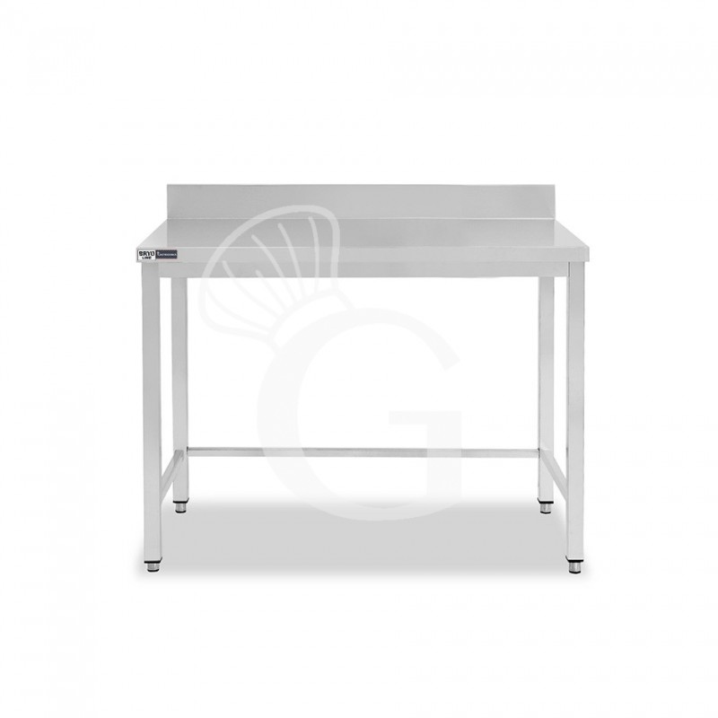 Tavolo inox con alzatina L 900 mm x P 600 mm x H 965 mm Tavolo inox con alzatina L 900 mm x P 600 mm x H 965 mm