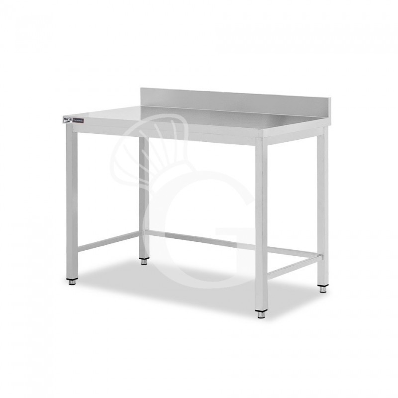 Tavolo inox con alzatina L 800 mm x P 700 mm x H 965 mm