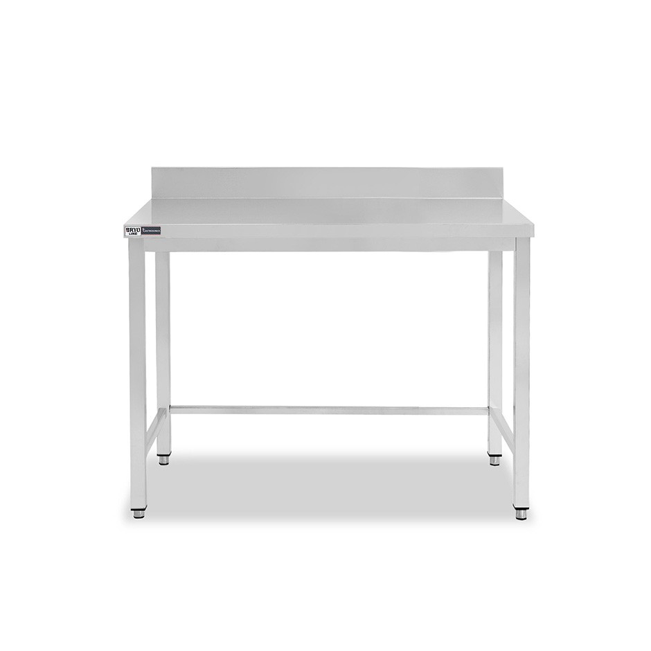 Tavolo inox con alzatina L 800 mm x P 700 mm x H 965 mm
