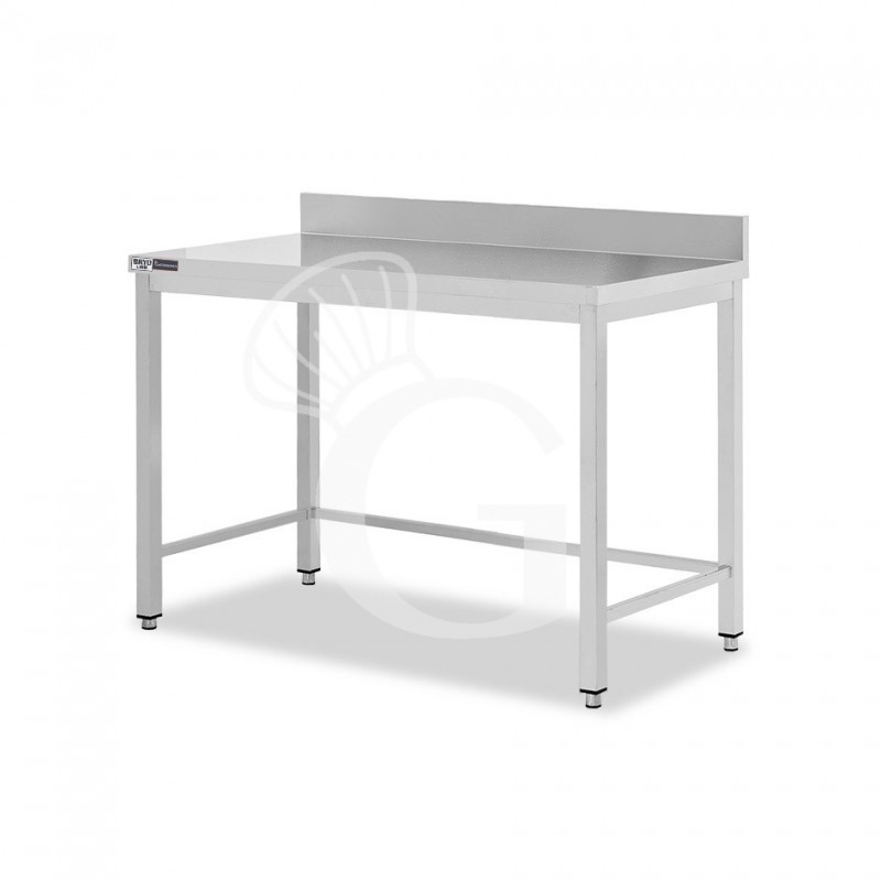 Tavolo inox con alzatina L 1100 mm x P 700 mm x H 965 mm