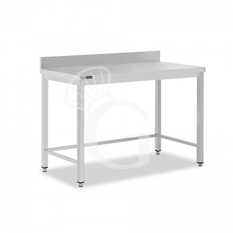 Tavolo inox con alzatina L 1100 mm x P 700 mm x H 965 mm