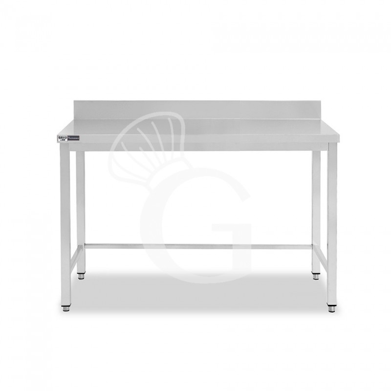 Tavolo inox con alzatina L 1300 mm x P 600 mm x H 965 mm Tavolo inox con alzatina L 1300 mm x P 600 mm x H 965 mm