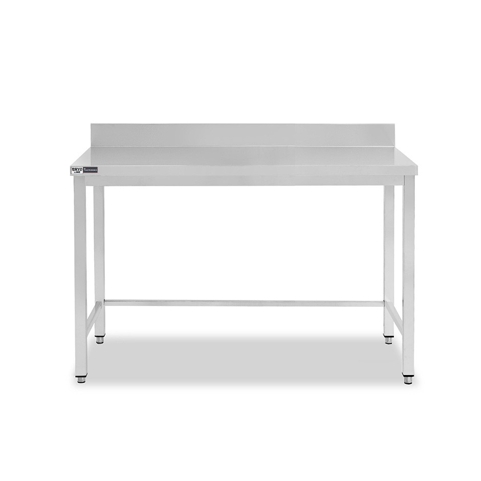 Tavolo inox con alzatina L 1300 mm x P 700 mm x H 965 mm