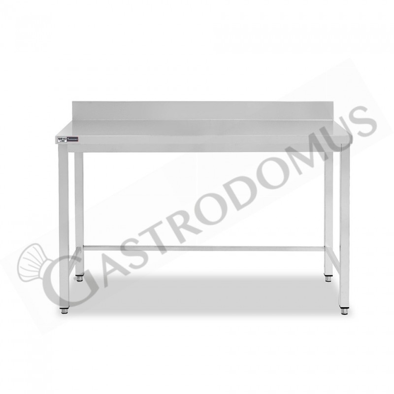 Tavolo inox con alzatina L 1400 mm x P 700 mm x H 965 mm Tavolo inox con alzatina L 1400 mm x P 700 mm x H 965 mm